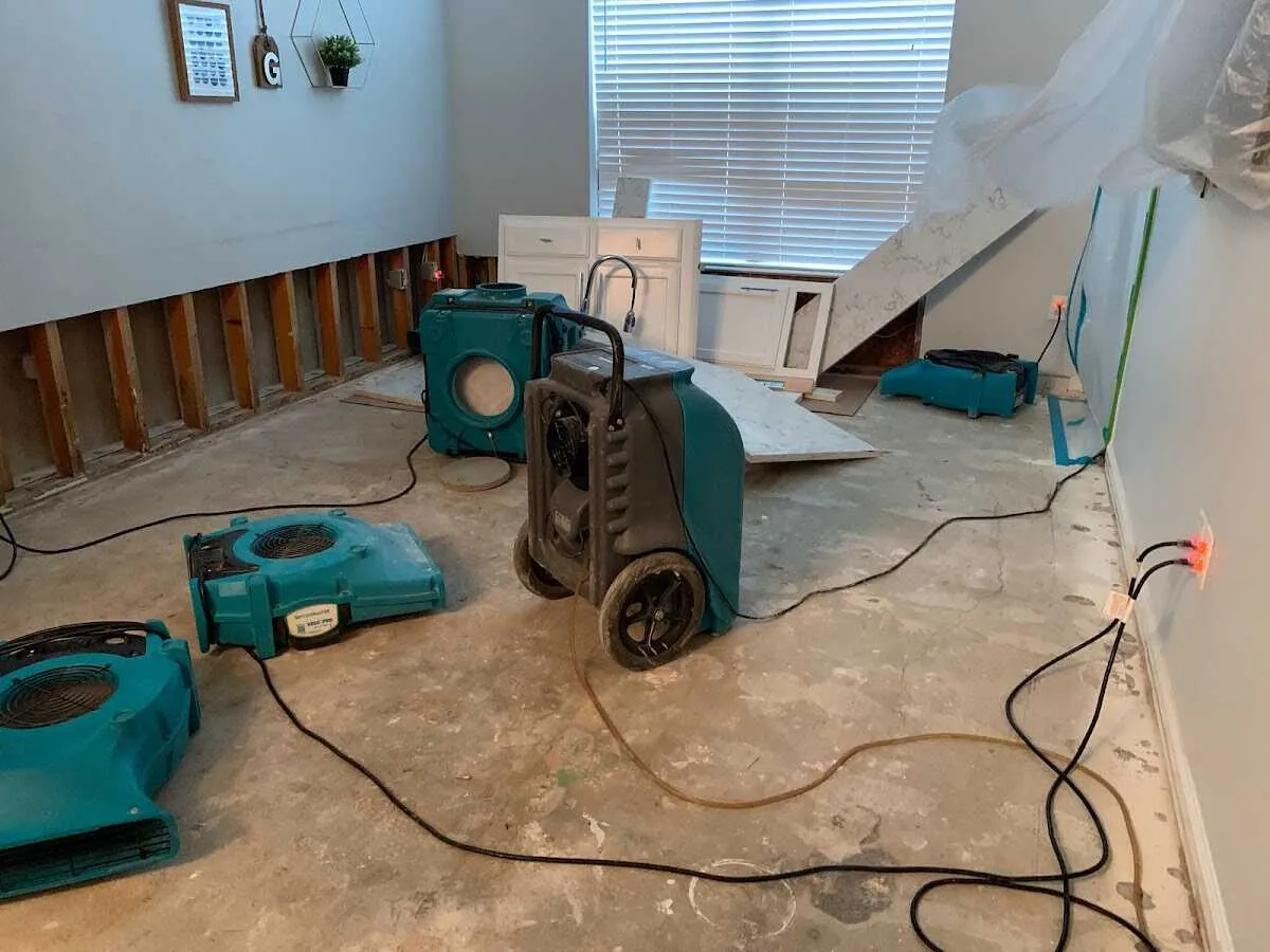 Dehumidifier in flood-cut room for Water Damage Restoration in Grant-Valkaria
